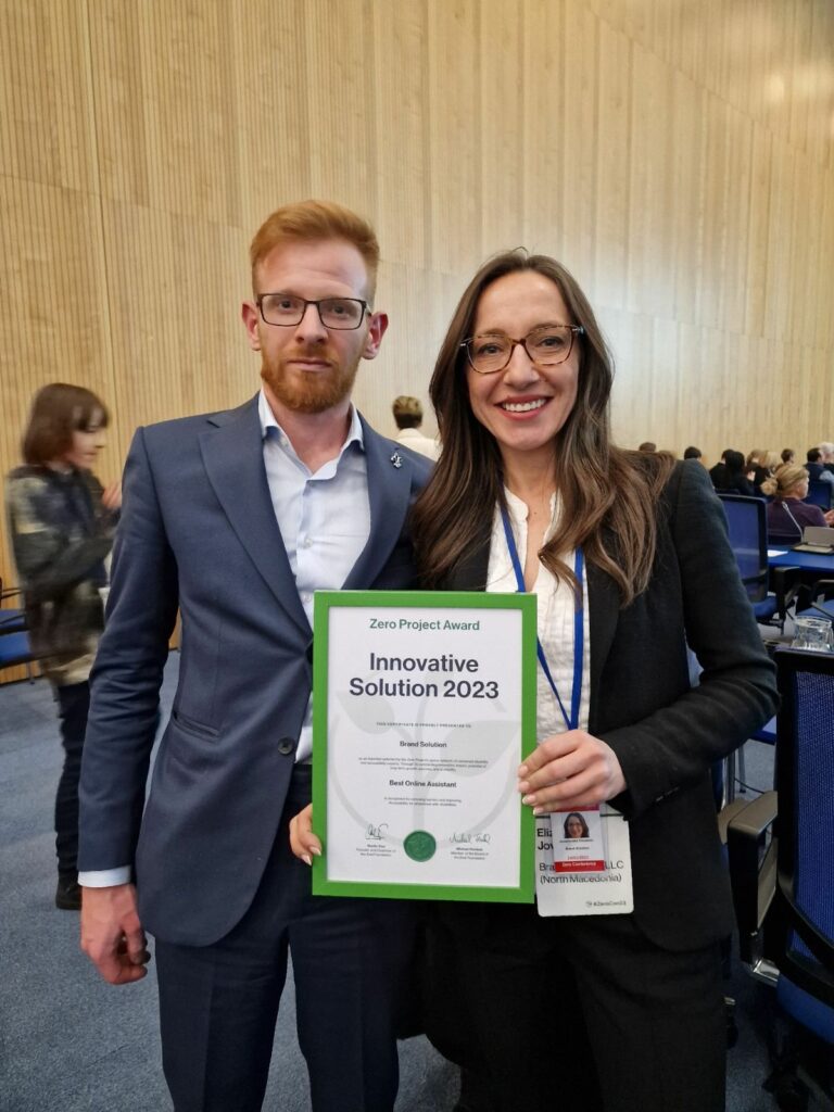 The CEO and Founder Elizabeta with Dejan the Digital marketer 
The CEO is Holding the Award.